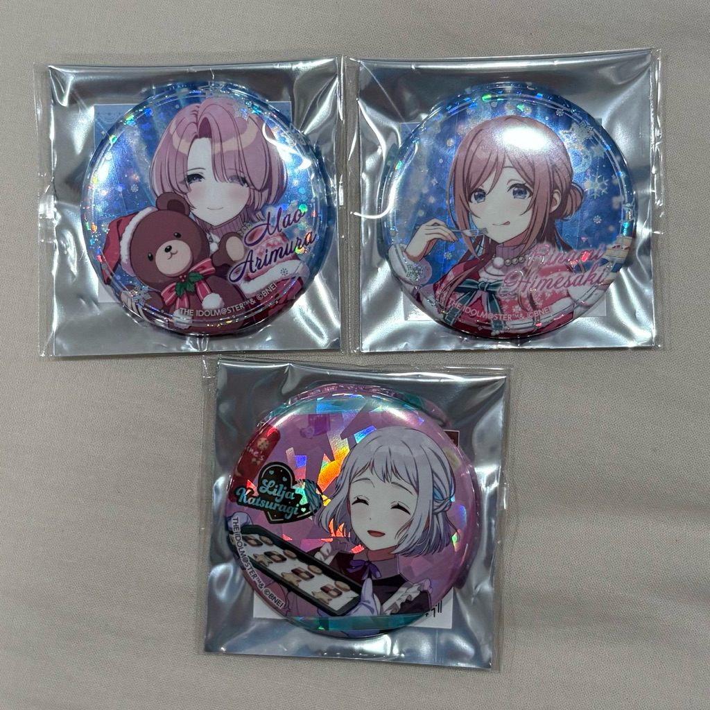 學園偶像大師 学マス '24聖誕 '25情人節 徽章（葛城莉莉亞/有村麻央/姬崎莉波）