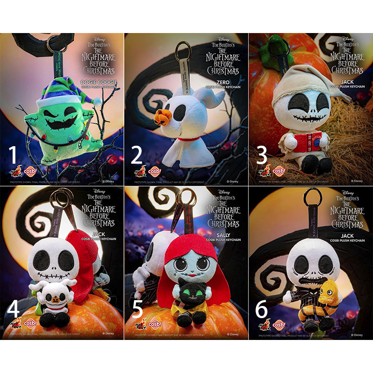 公仔盲盒玩偶娃娃系列 HOTTOYS 迪士尼 聖誕夜驚魂 傑克 莎莉 毛絨掛件 毛絨吊飾