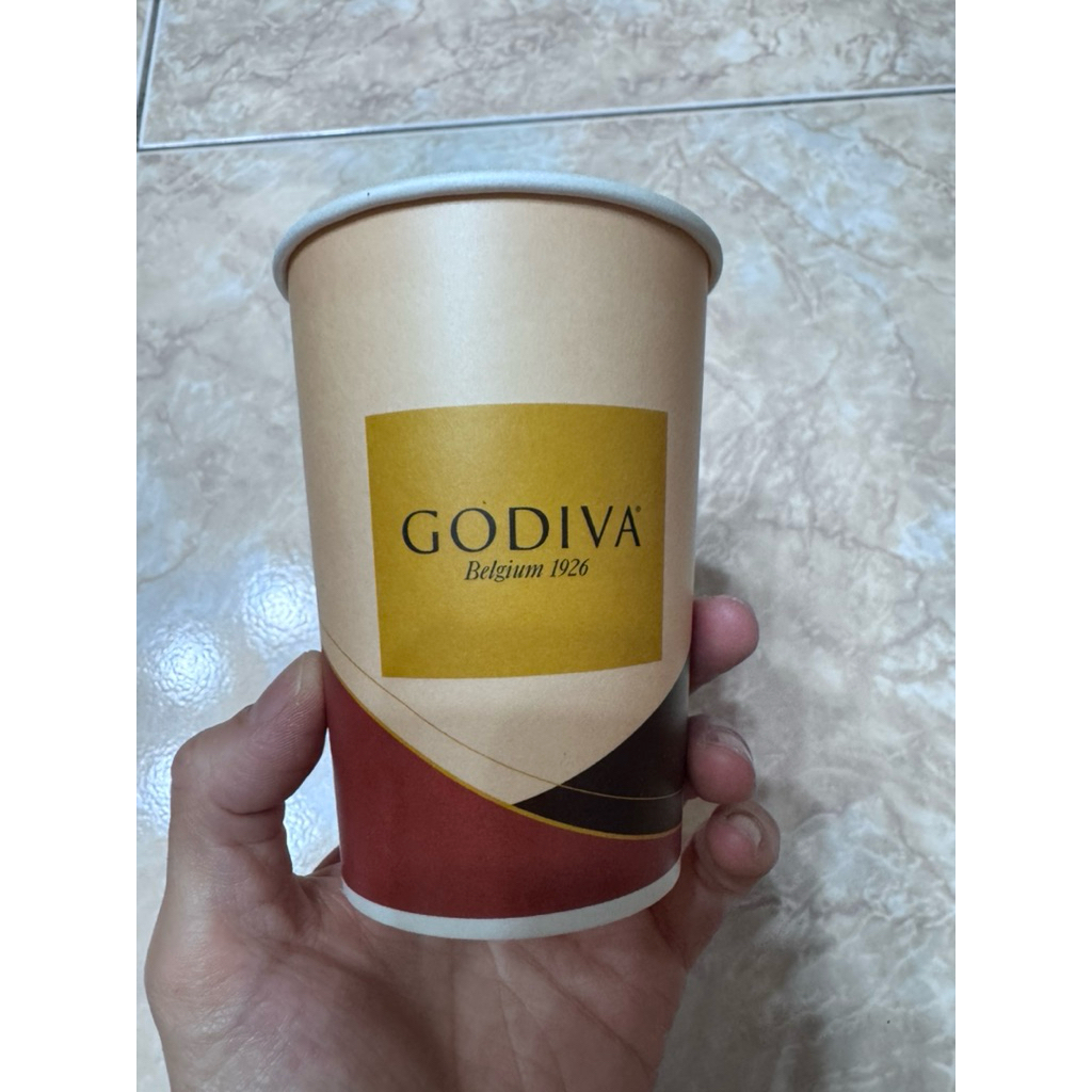 GODIVA-咖啡紙杯3個+杯蓋（全新商品）