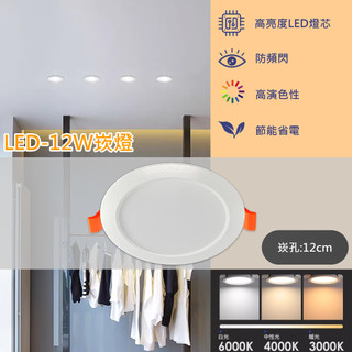 【EDDY💡-V233】LED-12W 12公分崁燈 附專用驅動 採用OSRAM LED 全電壓 保固一年