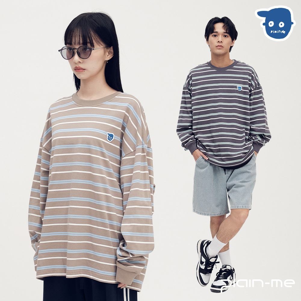 plain-me <買1送1 $1680> 2件加購物車 [小P社長] 條紋 長袖 長Tee [PLN0079-252]
