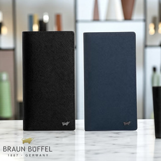 【寧寧精品】台中35年老店 BRAUN BUFFEL小金牛洛非諾 真皮拉鍊零錢 德國小金牛男長夾 BF314-301