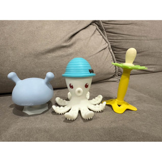 幼兒固齒器 三個合售 Mombella 小蘑菇 樂咬咬章魚