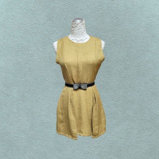 *♡*BASIC CHIC/薑黃色/簡約無袖洋裝連身裙短裙/S-小M/近新/二手《Anna的百寶箱》