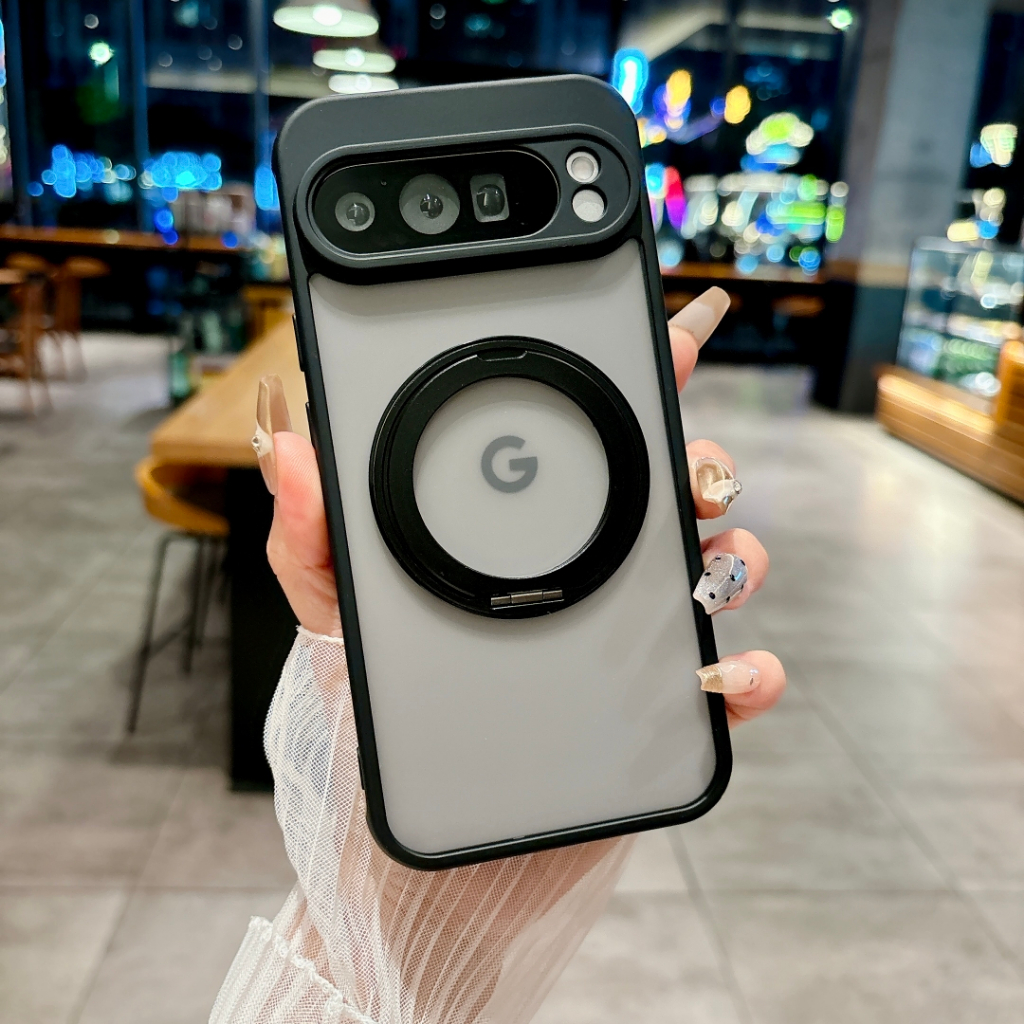 一體隱形磁吸支架 磨砂不佔指紋 手機殼 適用谷歌 Google Pixel 10 9 Pro XL 8A 7 6 防摔殼