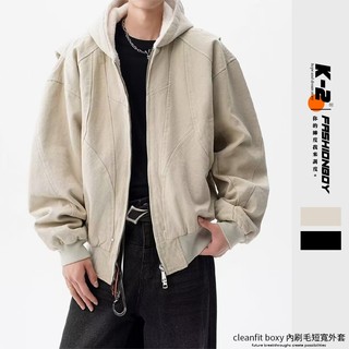 【K-2】cleanfit boxy 內刷毛 短寬版 外套 長袖 秋冬 保暖 穿搭 簡約 韓系 舒適【JF17】