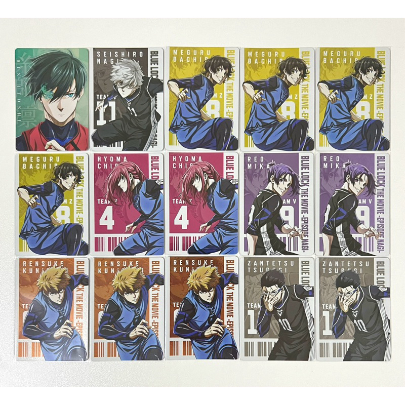 藍色監獄 BLUE LOCK 抽卡機小卡 糸師凜 凪誠士郎 Nagi 蜂樂迴 千切豹馬 御影玲王 國神鍊介 劍城斬鐵