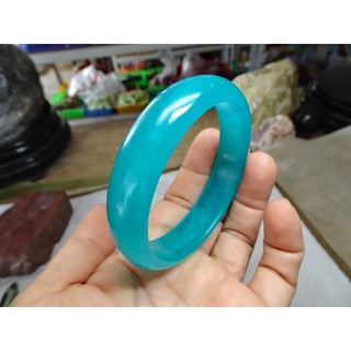 【藍金寶石】天然冰種帶光彩天空藍藍寶石手鐲→F443