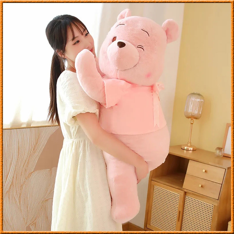 維尼熊玩偶〔超大櫻花小熊維尼〕可愛趴姿維尼熊櫻花粉色抱枕毛絨玩具小熊娃娃維尼熊玩偶