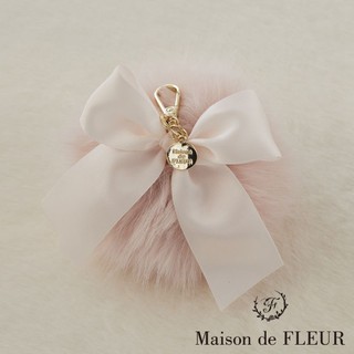 Maison de FLEUR 暖毛絨蝴蝶結緞帶球形吊飾(08001063200)