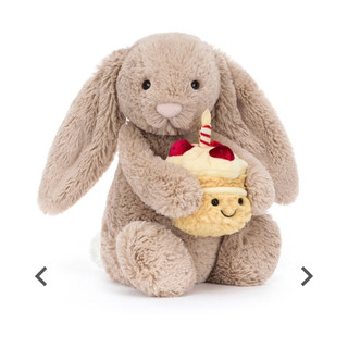 Jellycat 英國正版 Bashful Beige Bunny ‘Birthday’ 奶茶生日兔 🐰🎉