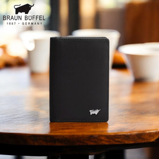 【寧寧精品】台中35年皮件店 BRAUN BUFFEL 德國小金牛名片夾 卡片夾 證件夾 黑色 BF306-402