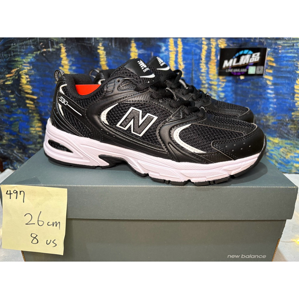 New Balance NB 530 簡約舒適 網布 休閒跑步鞋 男女同款 黑白色