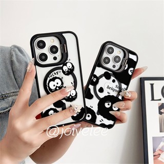 卡通 iPhone17 16 15 14 13 12 18 Pro max磁吸手機殼 大煤球 Magsafe磁吸鏡頭支架