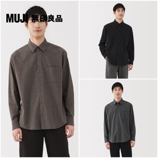【MUJI 無印良品】男棉混羊毛法蘭絨長袖襯衫