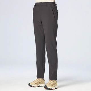 【荒野 WildLand】女 Softshell 彈性防潑防風透氣軟殼保暖長褲 W2337 黑