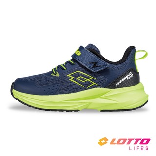 【LOTTO 義大利】童鞋 SPEED EVO 400 透氣輕量慢跑鞋(深藍/螢光-LT5AKR0196)19~23CM