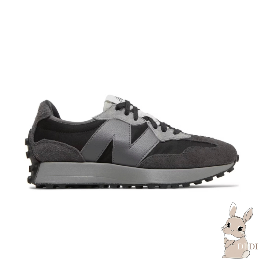 New Balance 327 日系黑灰色 大N字 麂皮 透氣 復古休閒 潮鞋 百搭款 男鞋 女鞋 MS327GRM