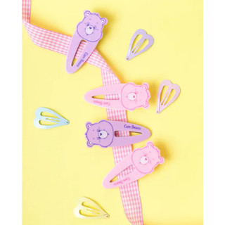 Woolzz 韓國代購 -【現貨】DAISO Care Bears 髮夾 三入組 髮飾 夾子 頭髮 熊熊 粉 紫