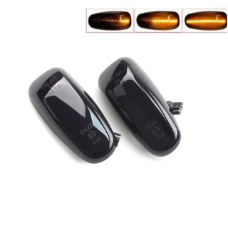 卡嗶車燈 適用於 賓士 BENZ 通用 R170 W210 W208 W202 LED 側燈 流光 動態方向燈 黃光燻黑