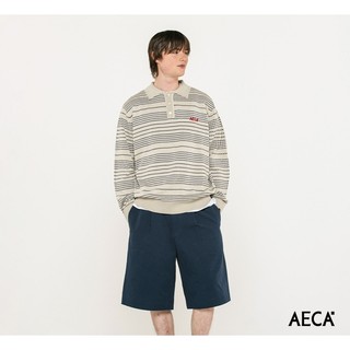 GOODFORIT / 韓國AECA Multi Stripe Collar Knit英式校園領口條紋針織衫