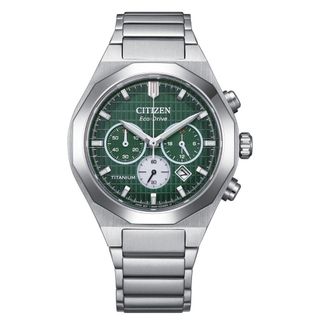 CITIZEN 星辰 GENT'S系列 Zenshin 超級鈦光動能計時腕錶-綠 CA4691-59X