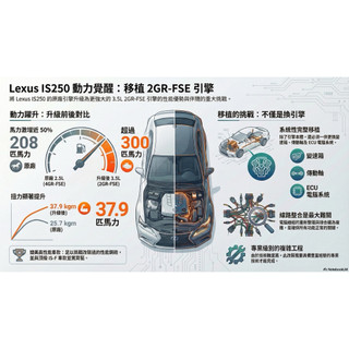 (預購商品，先看內文）Lexus 三代2013-2015年IS250改IS350 2GR 完整移植 引擎升級 動力升級