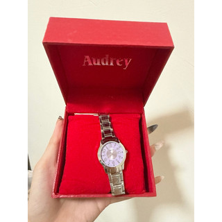 Audrey 歐德利 知性小巧時尚晶鑽腕錶 AUL5629 紫