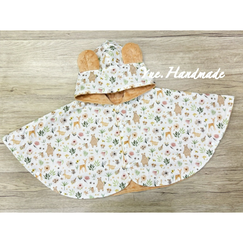 玥兒手作｜森林熊熊 豆豆斗篷 手作斗篷 韓國棉布