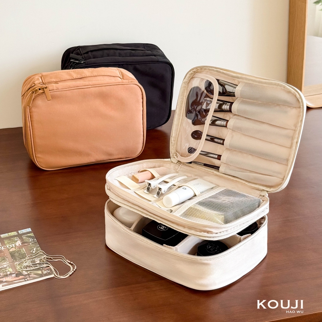KOUJI🐈 實拍現貨｜分層化妝包 化妝品收納包 大容量化妝包 化妝袋 化妝包 洗漱包 美妝收納 萬用包 旅行包 手拿包