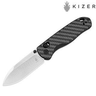 Kizer Drop Bear Nitro-V 3K碳纖維柄銀刃折刀 V3619A3