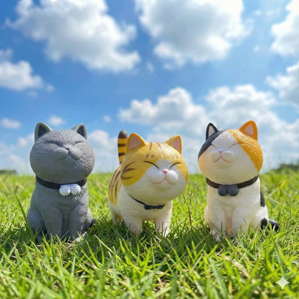 「現貨」 貓咪公仔 貓咪收藏 貓咪擺飾 貓公仔 貓玩偶 端坐貓 好運貓 暹羅貓 白貓 黑貓 不二馬大叔