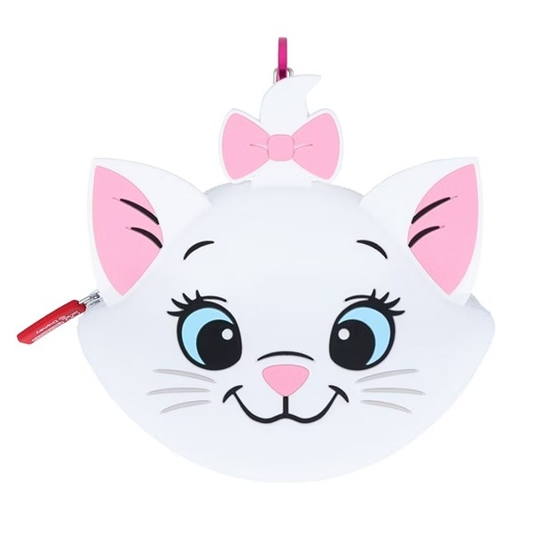 【全新現貨】迪士尼 瑪麗貓 瑪麗貓零錢包 瑪麗貓吊飾 矽膠零錢包 瑪麗貓造型矽膠收納包 附扣環 收納包 零錢包 卡包