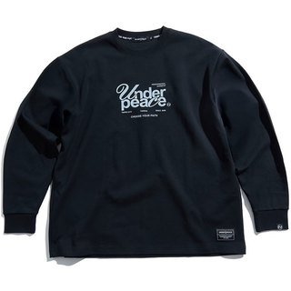 UNDER PEACE 25AW MIX LOGO / DOUBLE KNIT LS TEE 雙面熱感 長T (黑色)