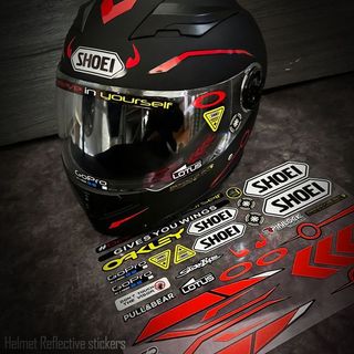 🛵車貼樂園 安全帽裝飾貼紙 摩托車頭盔貼紙適用於SHOEI HJC KYT改裝鏡片GoPro貼花反光防水 安全帽改造改裝