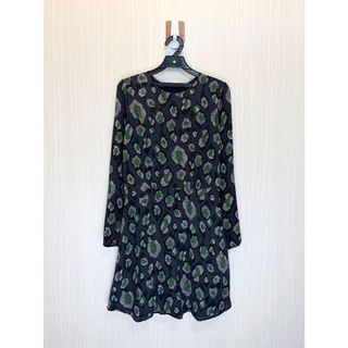 KOOKAI 黑色藍綠白點點圖紋長袖洋裝 商品號 (25122179