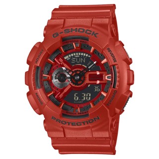 【CASIO】卡西歐 G-SHOCK 大膽鮮豔 紅黑配色 大錶徑雙顯錶 送禮 禮物 GA-110RRB-4A