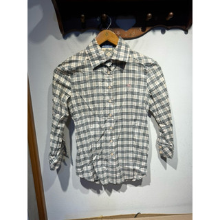 BURBERRY 金典格紋 七分袖 襯衫 女 36碼