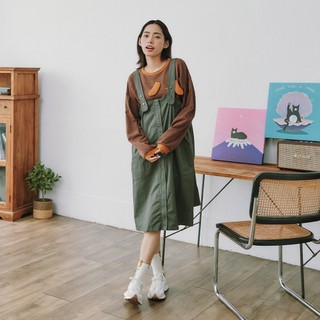 【Dailo】Outdoor甜酷感外搭吊帶連身洋裝 卡 咖 灰