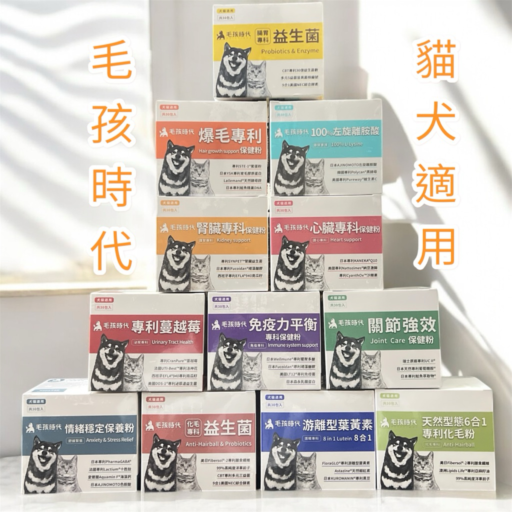 毛孩時代🔥蝦皮代開發票快速出貨🔥關節．腸胃、化毛、泌尿、葉黃素、粉包（30包/盒）
