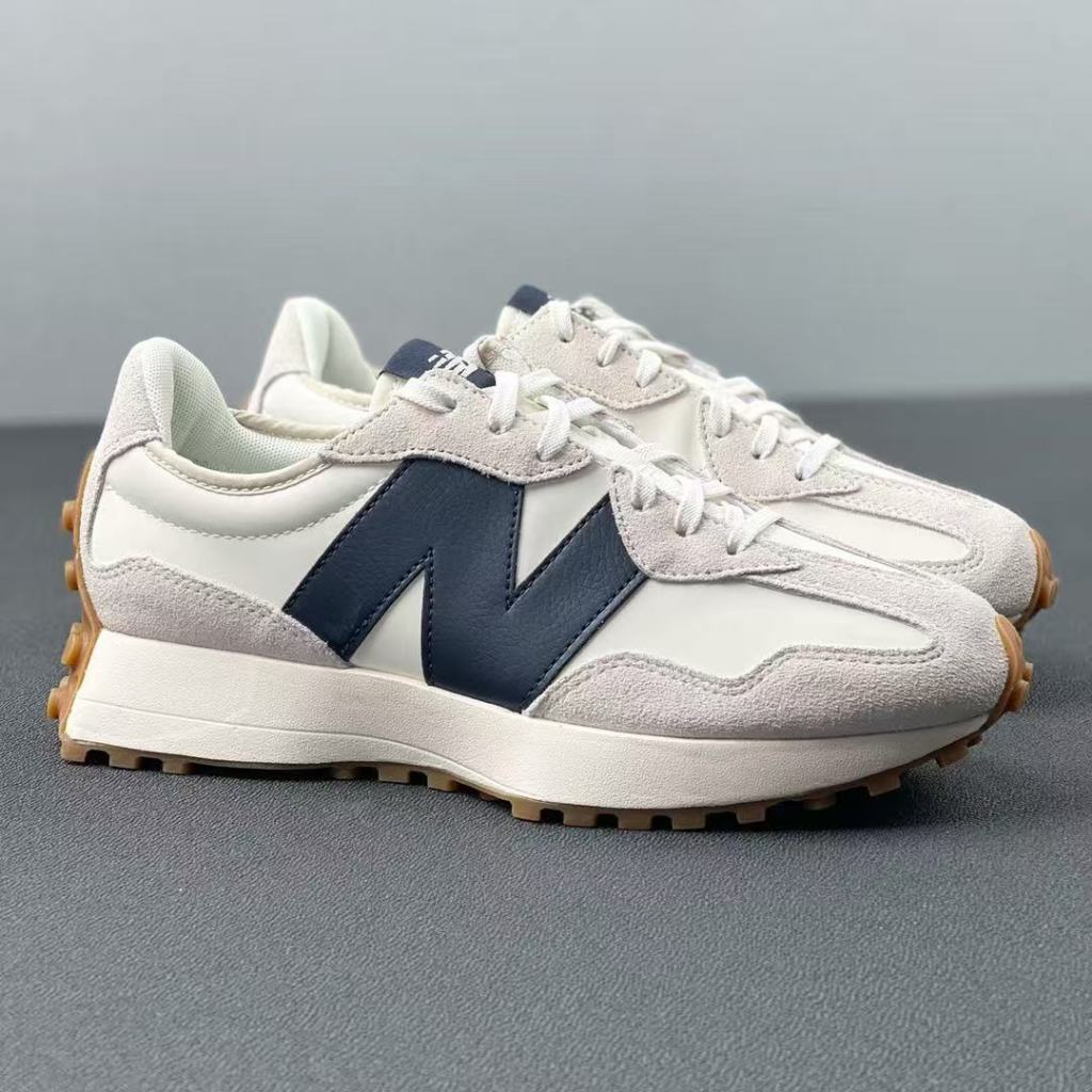 【New Balance】 NB 復古運動鞋_女性_白藍灰_WS327GD-B楦 327 運動/戶外