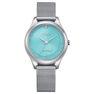 CITIZEN 星辰錶 Lady's 光動能 藍月系列不鏽鋼米蘭帶女錶 32mm EM0501-89M 全球保固3年