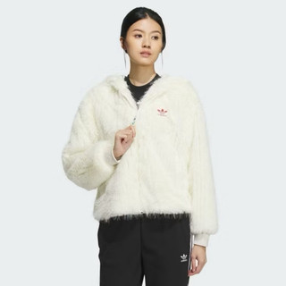 台灣現貨 二手 僅試穿過adidas CNY 白色連帽外套 女 - Originals IX4225 毛絨外套
