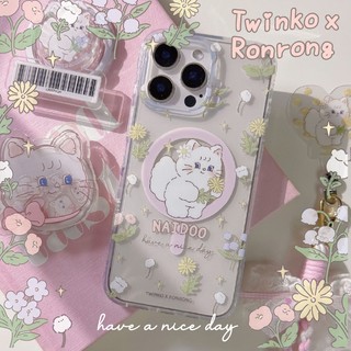 Twinko💗[CA2084]趙露思最愛兔茸茸聯名4.0-綠野仙蹤-兔茸茸&奶豆貓/高品質IMD內印刷透明殼/磁吸殼