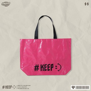 #KEEP WATER-RESISTANT LOGO SHOPPING BAG 粉 LOGO 防潑水購物袋【KS323】
