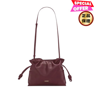 Loewe 迷你納帕小牛皮 Mini Flamenco 包 酒紅色
