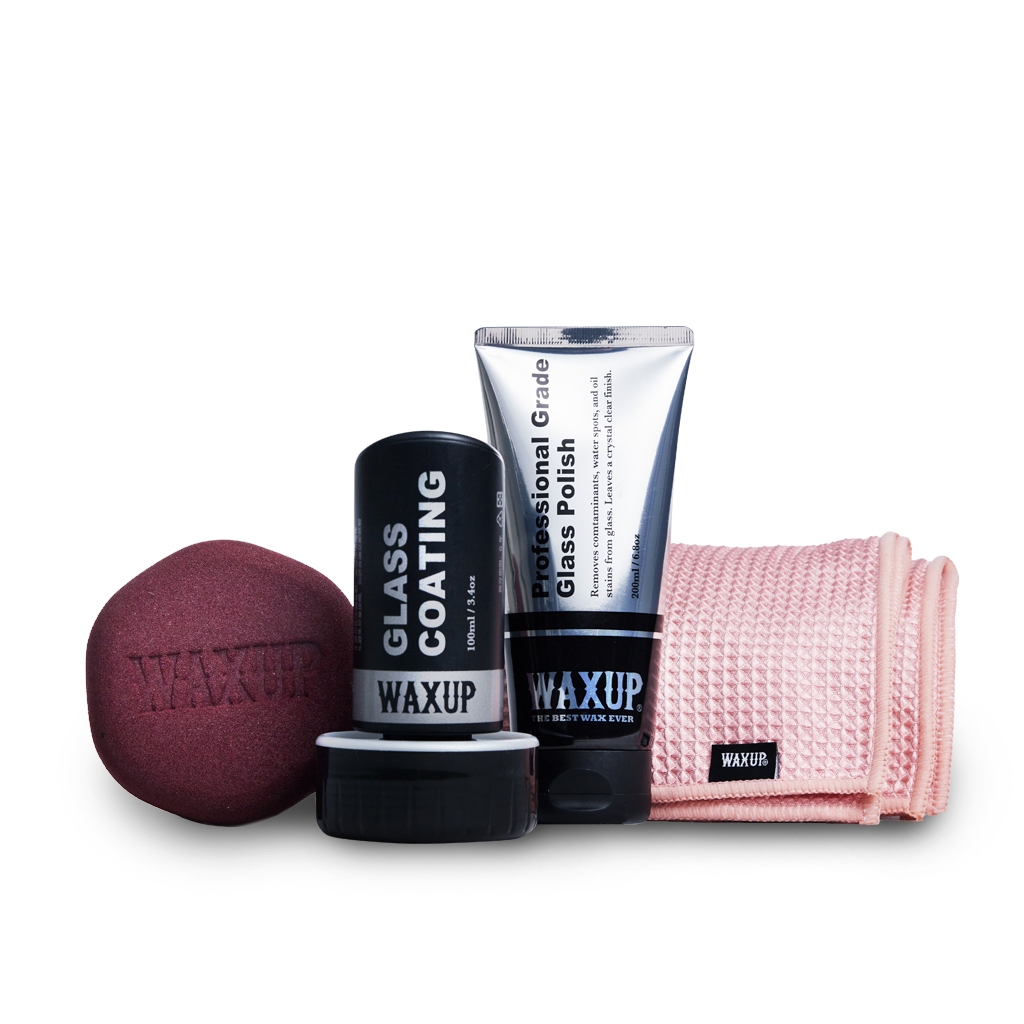 【WAXUP-玻璃鍍膜/除油膜組】 前擋安全必備 氟素玻璃鍍膜 長效撥水 輕鬆除油膜 撥水劑 油膜歸零 隱形雨刷玻璃保養