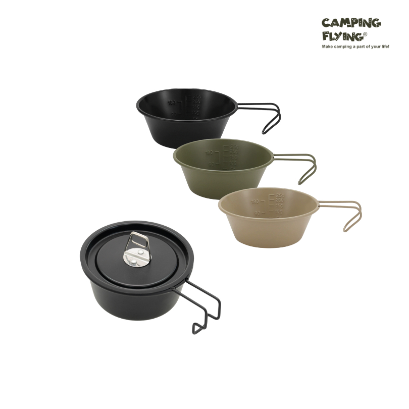 304不鏽鋼 雪拉碗 雪拉杯 露營碗 露營雪拉碗 黑色 沙色 軍綠色 台灣現貨 campingflying 想露飛飛