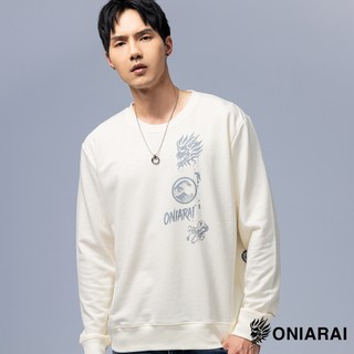 BLUE WAY 鬼洗 ONIARAI - 男款 粋文化針織大學長TEE(米白)