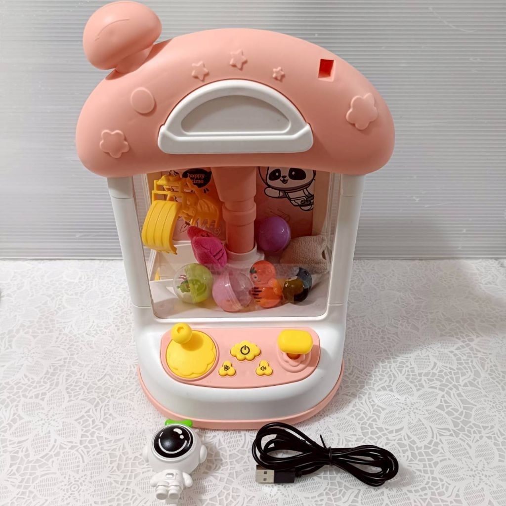 兒童電動娃娃機 粉紅 夾娃娃機 含所有配件 外星人款 抽獎 造型抽獎機 可愛機台 可愛玩具 兒童 教師